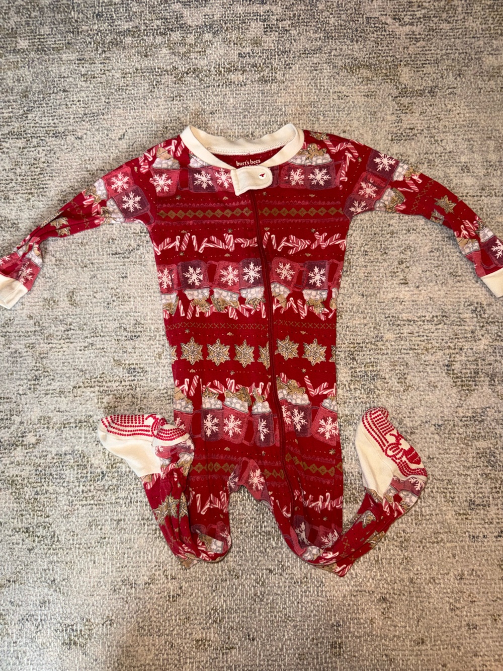 Holiday Red Kids Pajamas Zippered One-Piece - Brand: blank